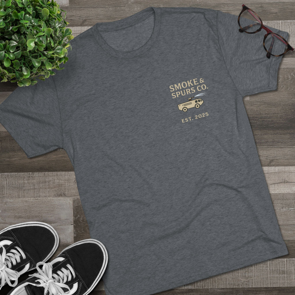 "First In, Last Out" Flightline Fire Crew Shirt tri blend