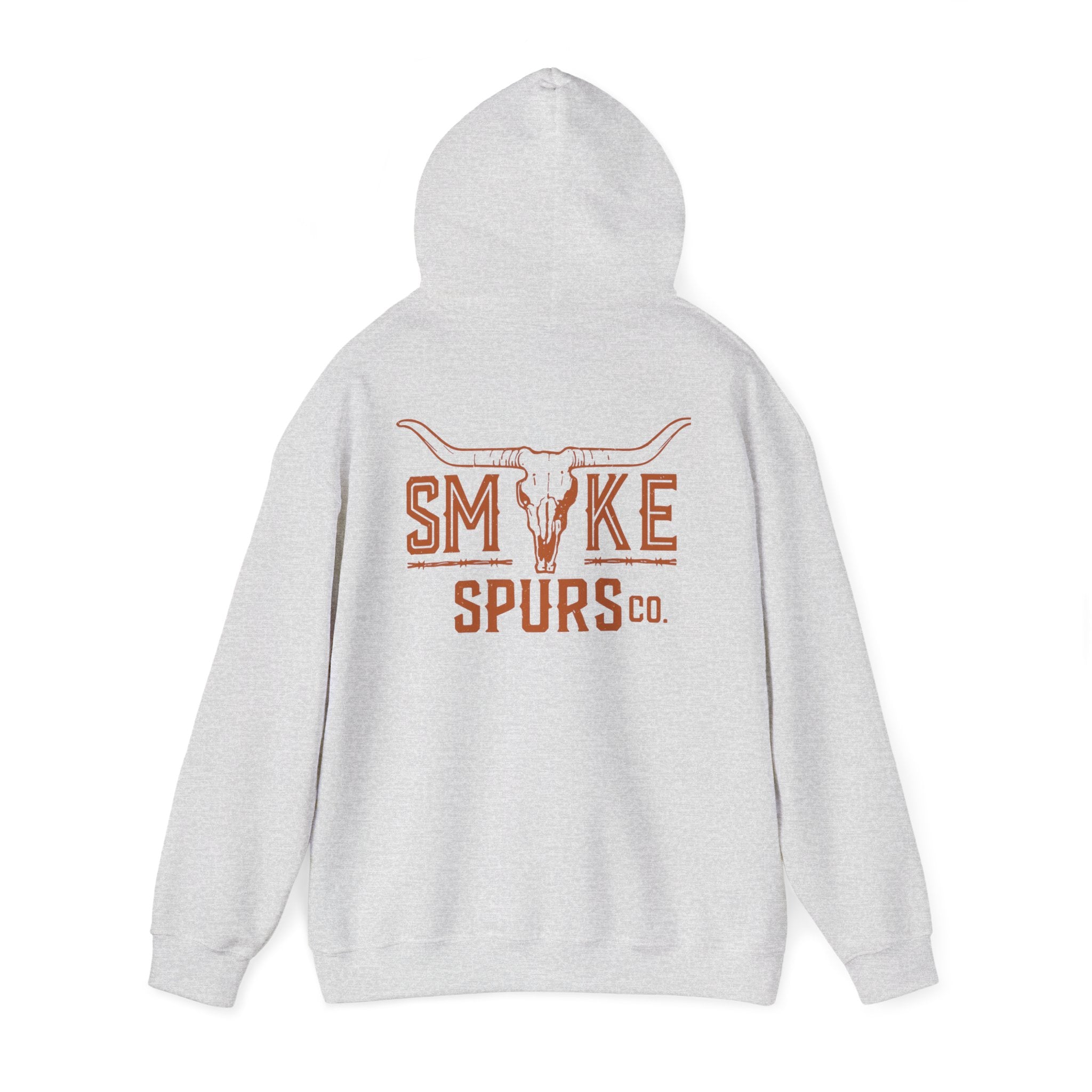 Smoke Spurs Hoodie — Western Longhorn Skull Heavy weight Hoodie