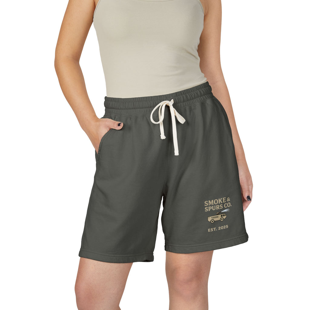 Lightweight Fleece Sweat Shorts — 'Smoke & Spurs Co.' Vintage Truck Logo