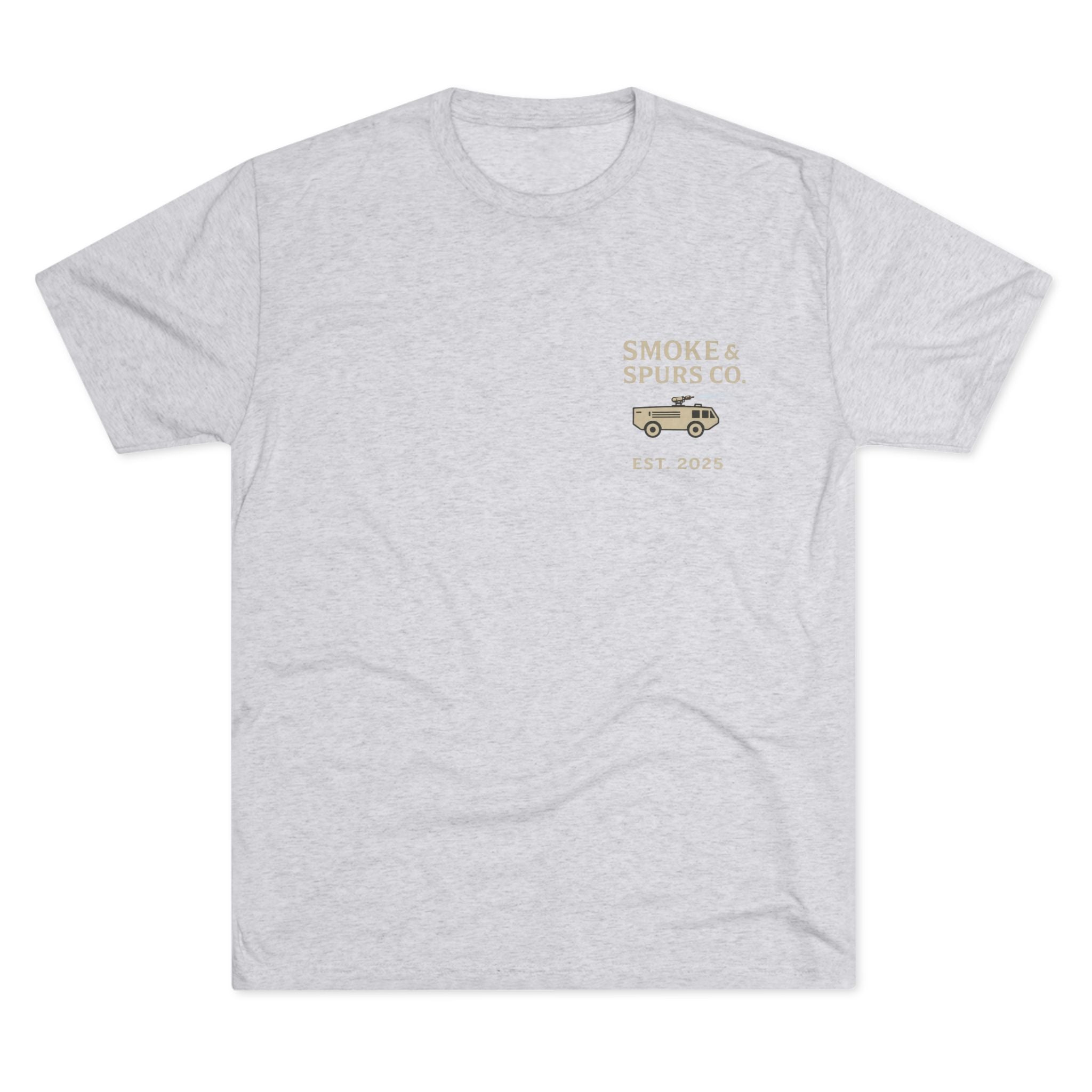 "First In, Last Out" Flightline Fire Crew Shirt tri blend