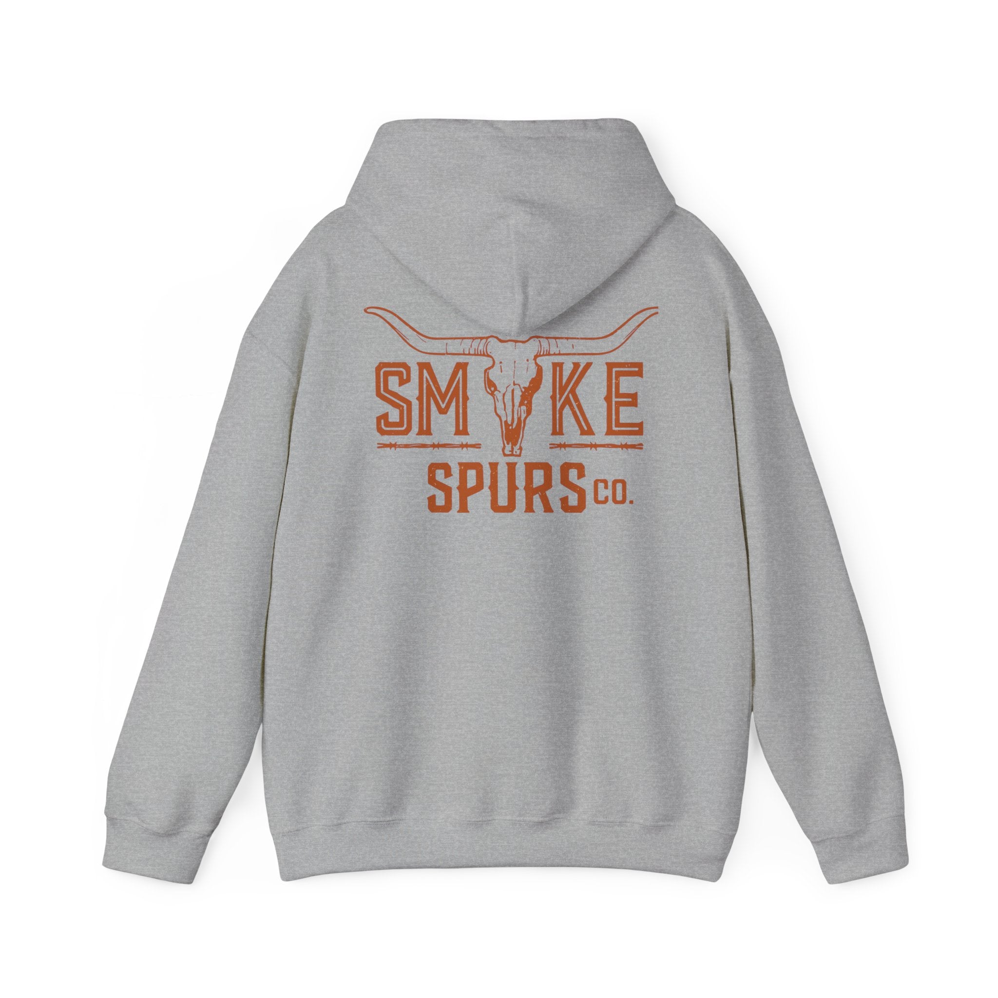 Smoke Spurs Hoodie — Western Longhorn Skull Heavy weight Hoodie