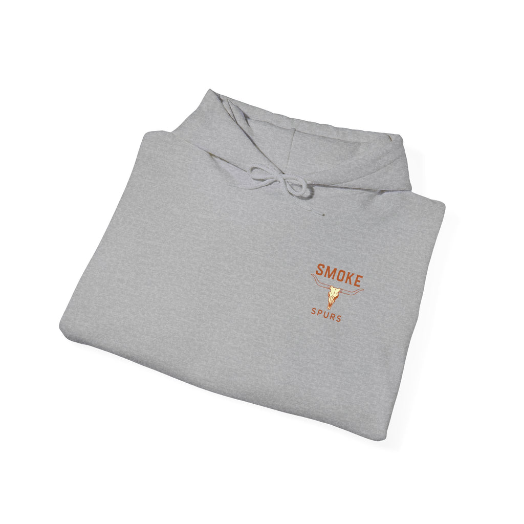 Smoke Spurs Hoodie — Western Longhorn Skull Heavy weight Hoodie