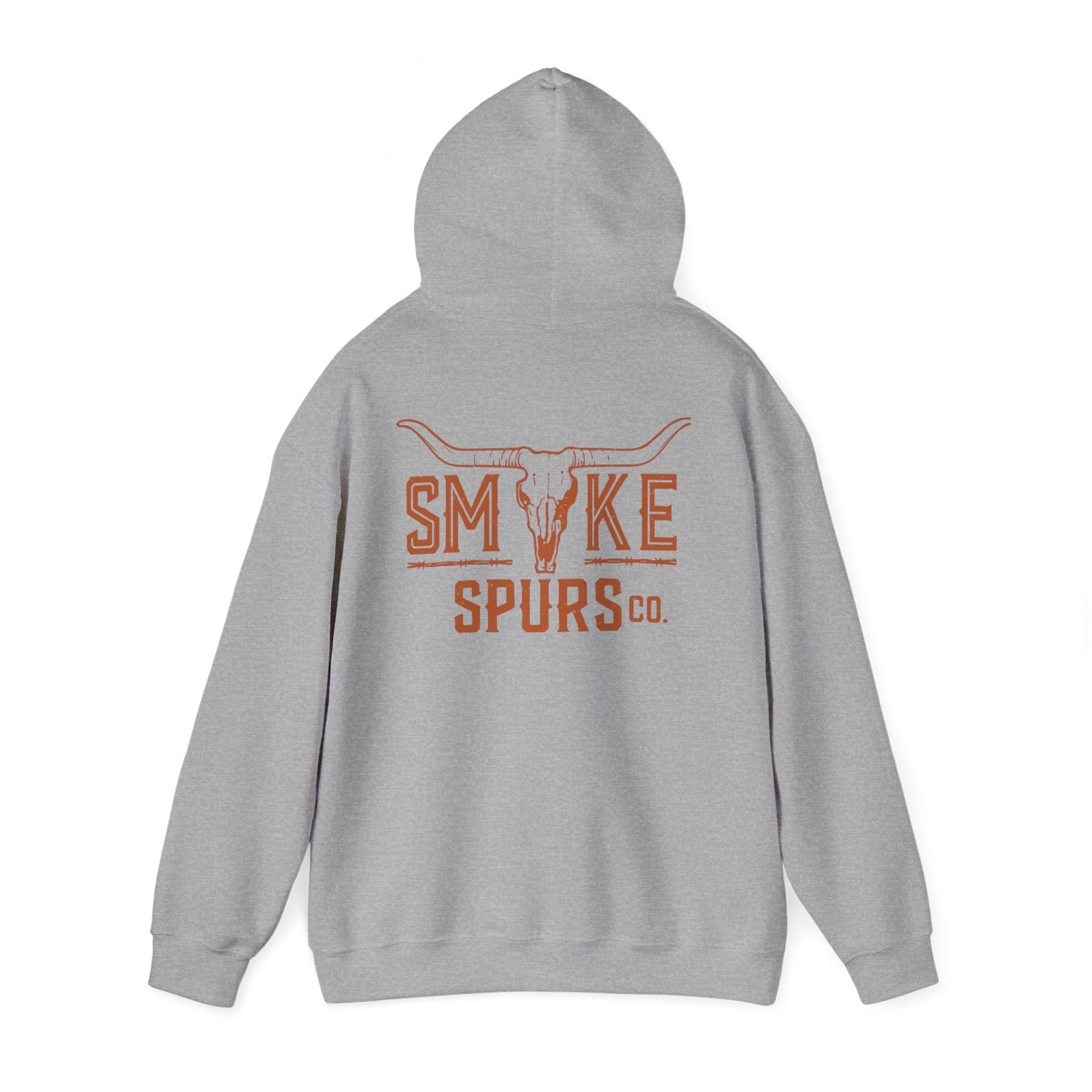 Smoke Spurs Hoodie — Western Longhorn Skull Heavy weight Hoodie