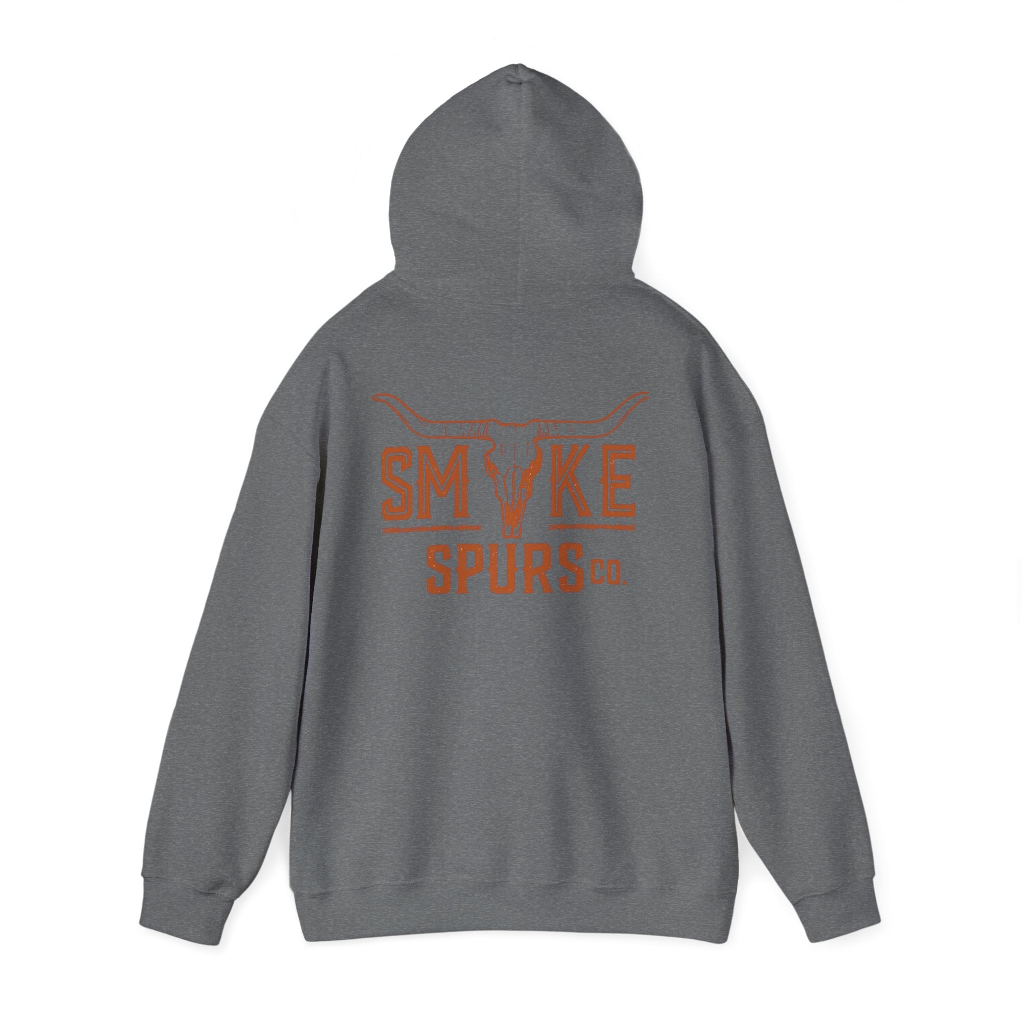 Smoke Spurs Hoodie — Western Longhorn Skull Heavy weight Hoodie