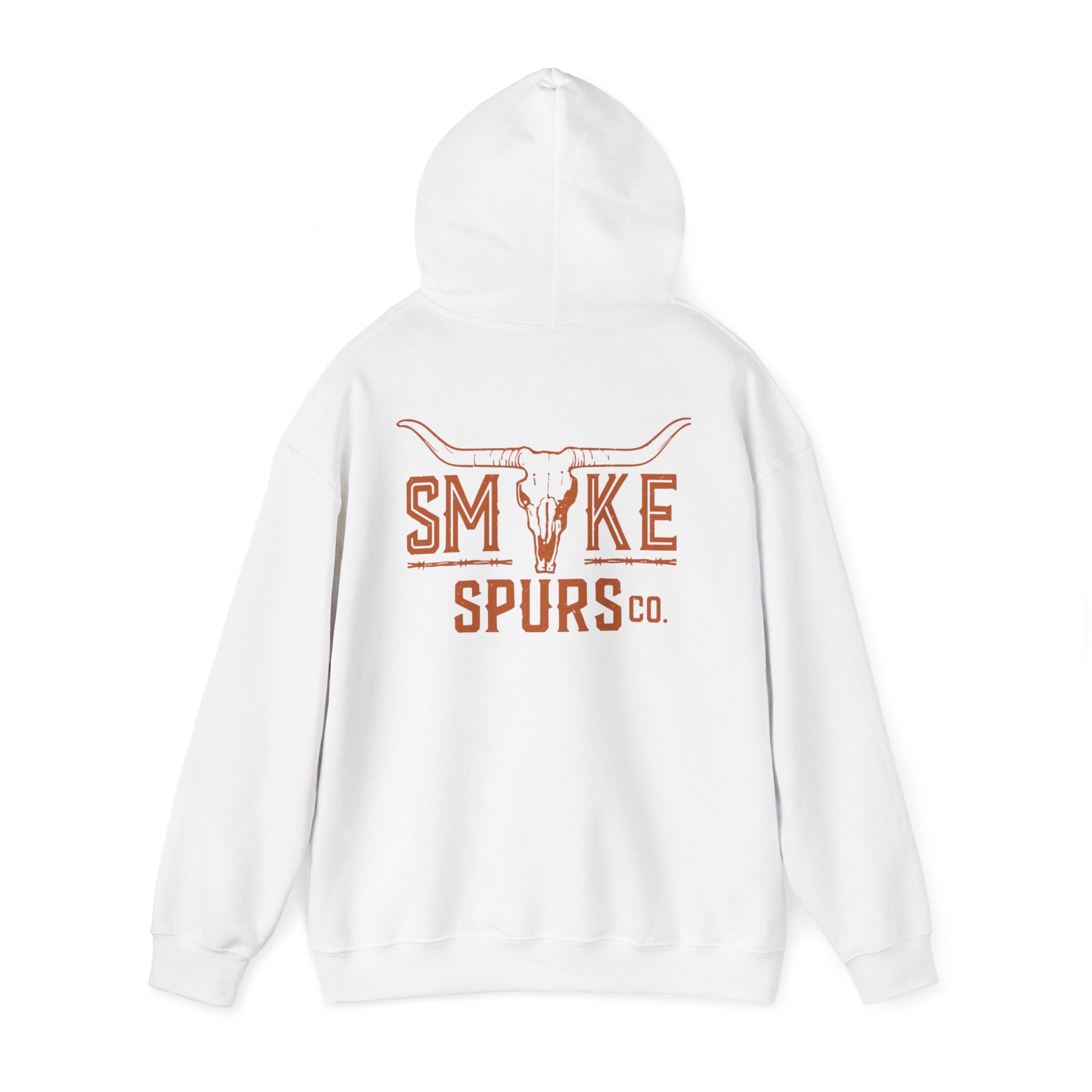 Smoke Spurs Hoodie — Western Longhorn Skull Heavy weight Hoodie