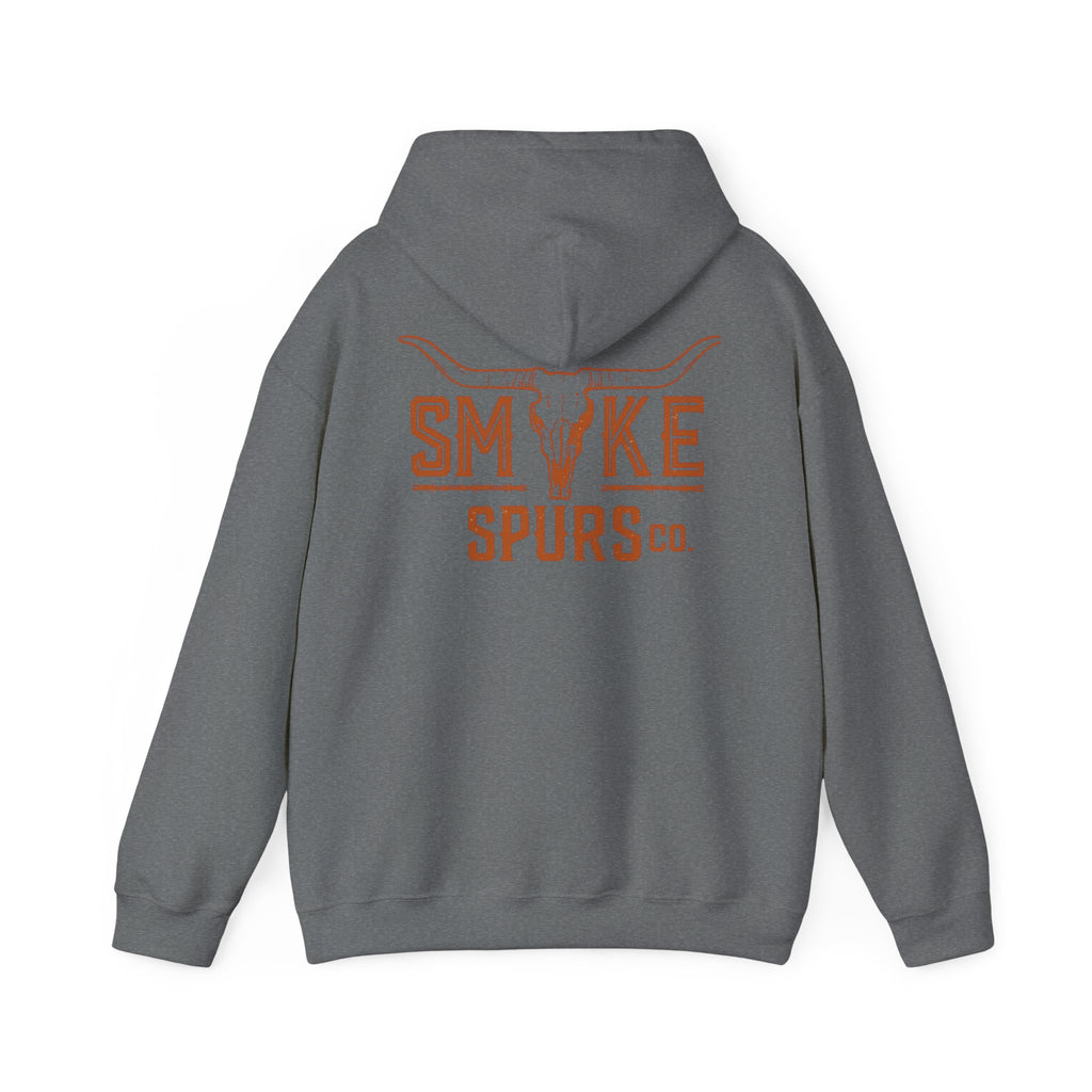 Smoke Spurs Hoodie — Western Longhorn Skull Heavy weight Hoodie