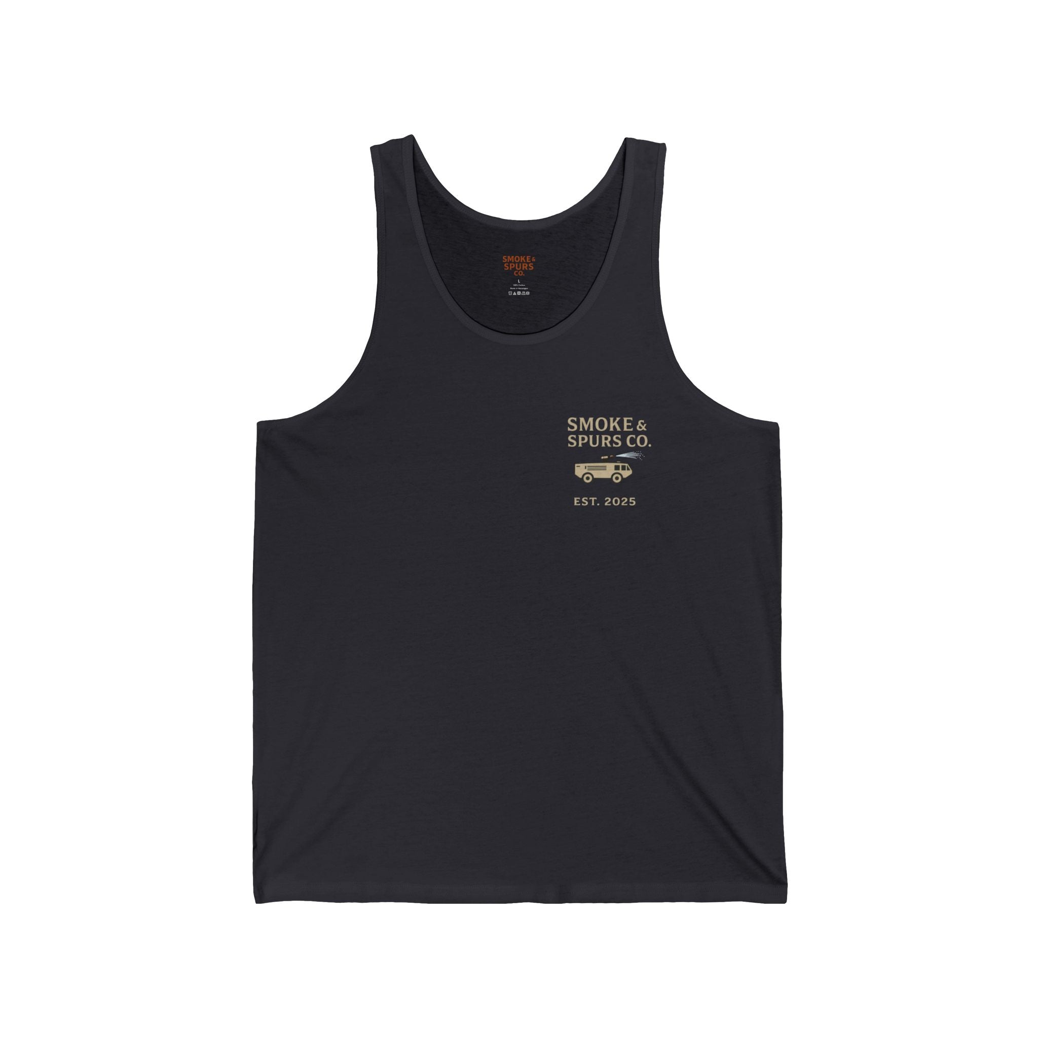First In Last Out Flightline Fire Tank Top – Firefighter Rescue Graphic Tank