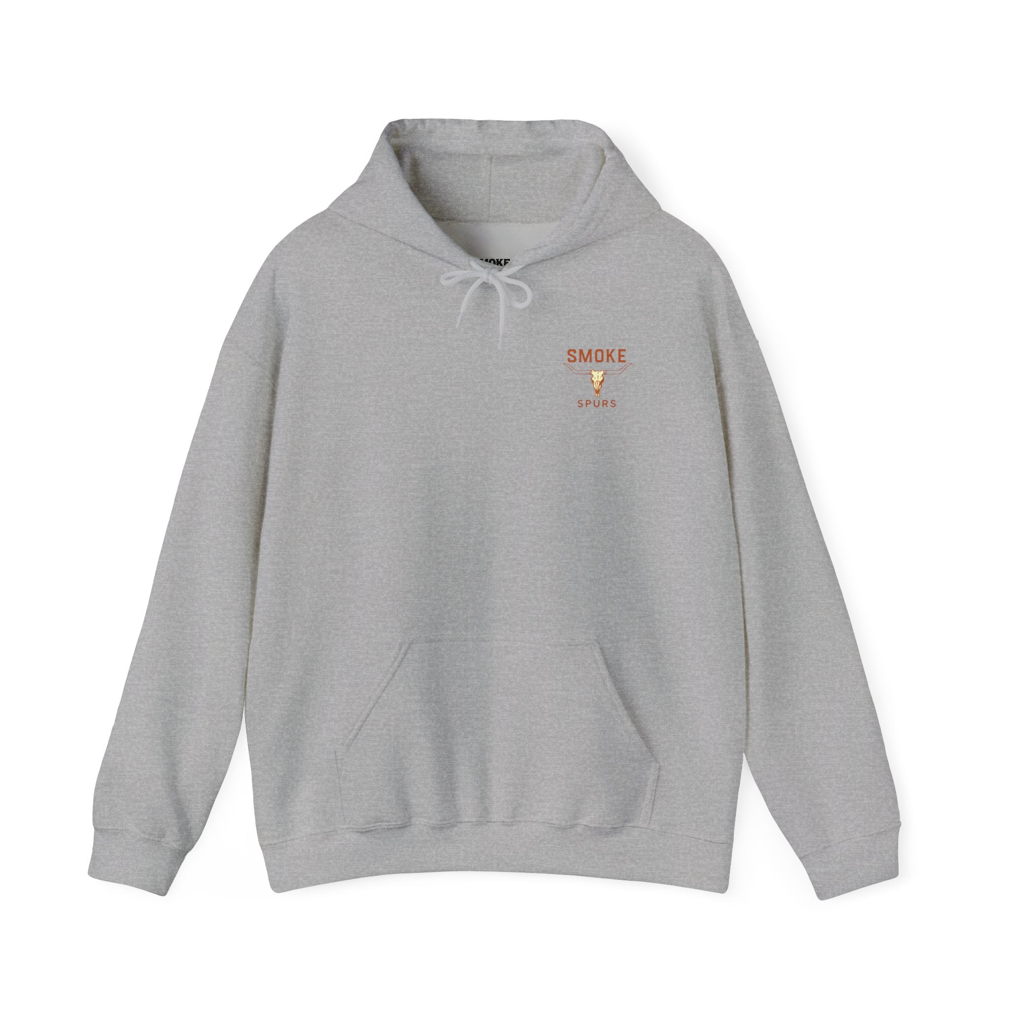 Smoke Spurs Hoodie — Western Longhorn Skull Heavy weight Hoodie