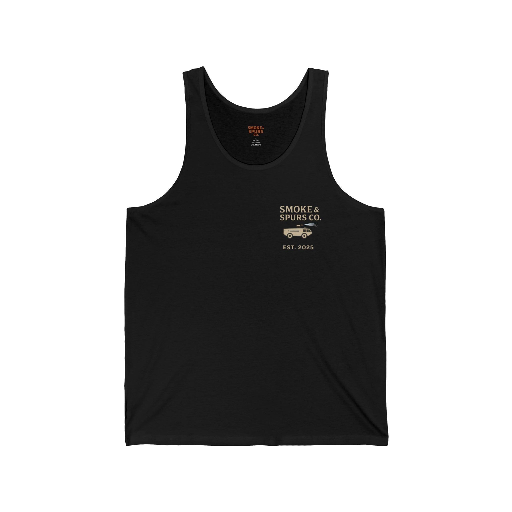 First In Last Out Flightline Fire Tank Top – Firefighter Rescue Graphic Tank