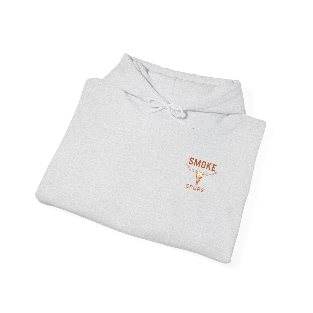 Smoke Spurs Hoodie — Western Longhorn Skull Heavy weight Hoodie